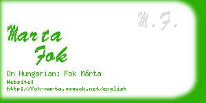 marta fok business card